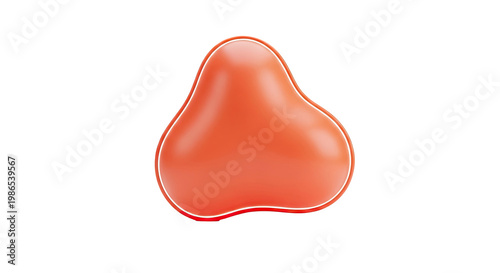 Abstract Orange Blob with White Outline