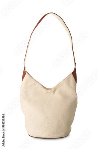 Stylish bag on white backgr...