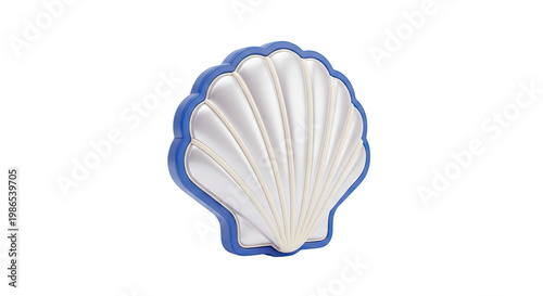 Blue and Silver Seashell Shaped Container