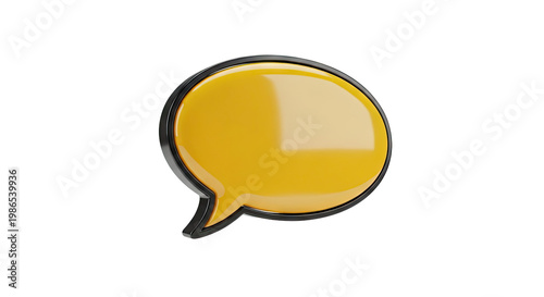 3D Yellow Speech Bubble Icon