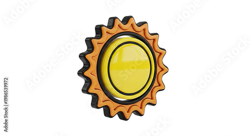 3D Cartoon Sun Icon