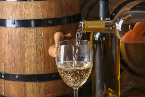 Pouring of exquisite wine i...