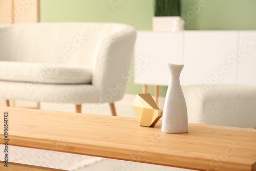 Wooden coffee table with va...