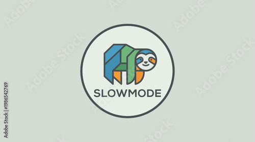 Sloth Logo Emblem Slowmode Brand Icon.