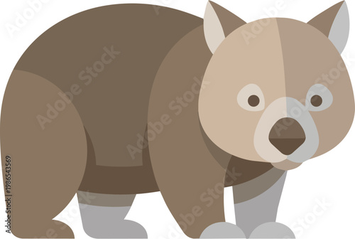 Cartoon brown bear illustration standing pose.