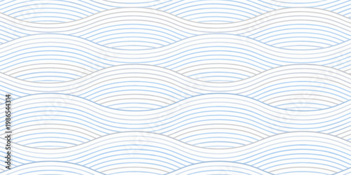 Abstract blue wavy water background with soft seamless flowing lines and elegant wave pattern design for wallpaper and texture backdrop