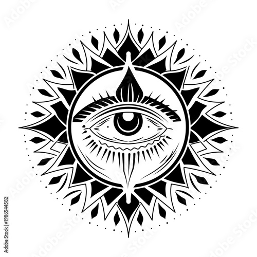 Sketchy style illustration of cosmic eye