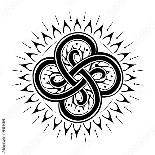 Glyph style illustration representing cosmic knot
