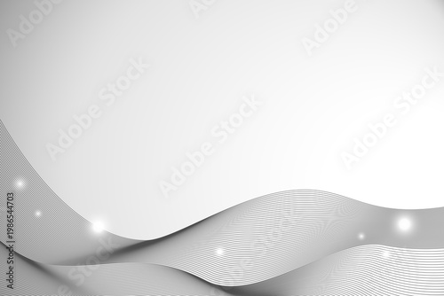 Abstract sparkling white wave lines