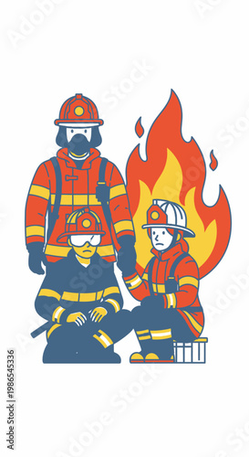 Firefighters in emergency response situation.