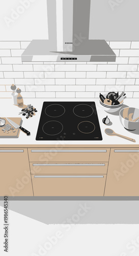 Electric stove in the kitchen.