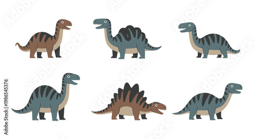 Group of toy dinosaurs standing together 4.