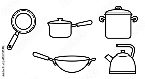 Kitchen Cooking Pots and Pans.
