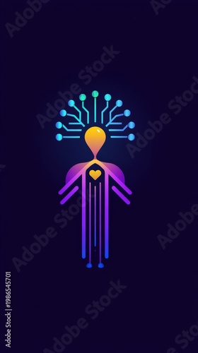 Minimal Futuristic Abstract Logo Representing AI and Creativity