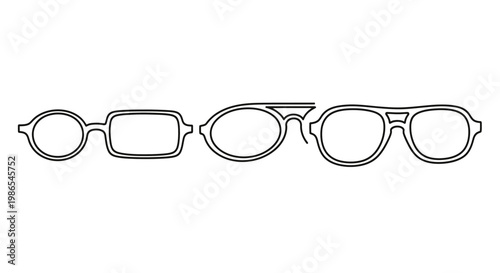 Variety of Glasses for Vision Correction.