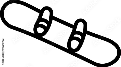 Minimal skateboard illustration with trucks and wheels.