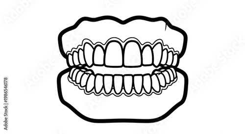 Teeth and lips dental illustration.