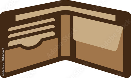 Open leather wallet with cards visible.