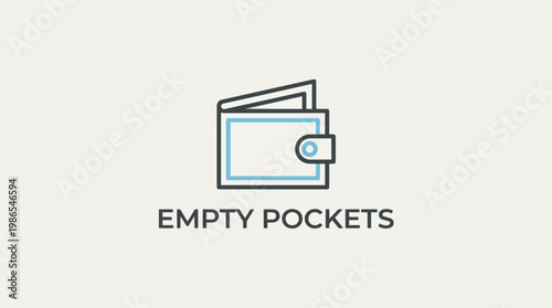 empty pockets wallet illustration concept.