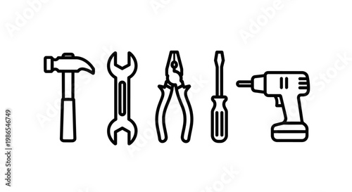 Collection of basic hand tools 3.