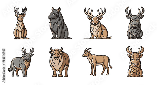 Collection of various wild animal heads 2.