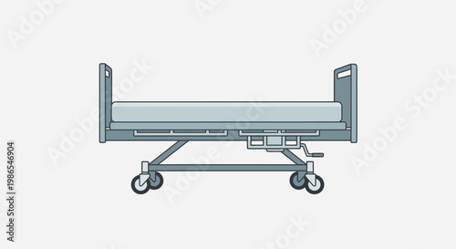 Hospital Bed on Wheels Medical Furniture.