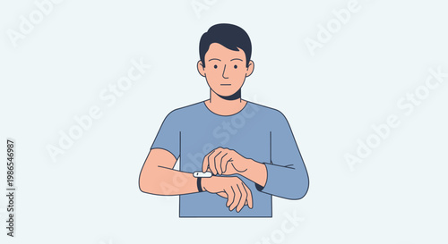 Man wearing smart watch on wrist.