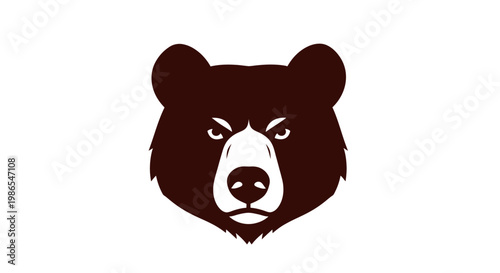 A fierce, stylized brown bear head illustration with an angry expression on a white background, depicting strength and wildness.