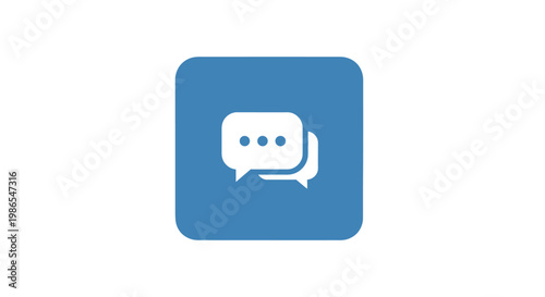 Messaging Icon: A clean, minimalist icon featuring two speech bubbles, one layered atop the other, adorned with three dots indicating a message in progress. Evoking ideas of communication, dialogue.