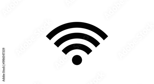 Digital Connectivity Icon: A sleek, minimalist representation of a wireless network symbol, the universal icon for digital connectivity and modern communication. 