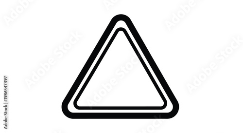 Black and white illustration of three nested triangular shapes