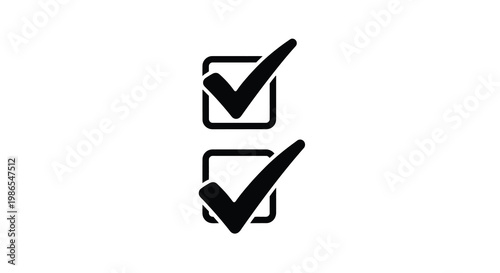 Two black checkmark icons within square boxes on a white background
