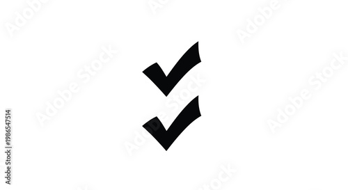 Two black check marks displayed on a plain white background