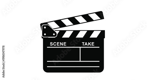 A black and white clapperboard a symbol of filmmaking and movie production