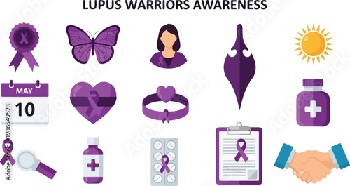 Lupus Awareness Vector Icons and Graphics for Support and Education
