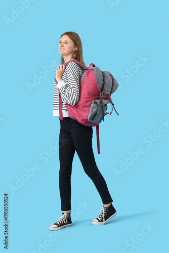 Female student with backpac...