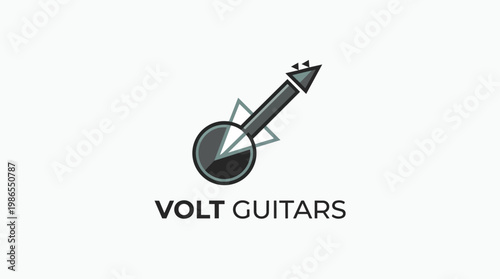 Volt Guitars Logo Emblem With Headstock Icon.