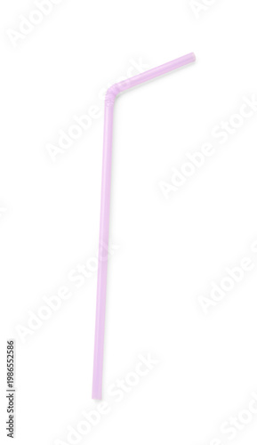 Purple plastic straw on whi...