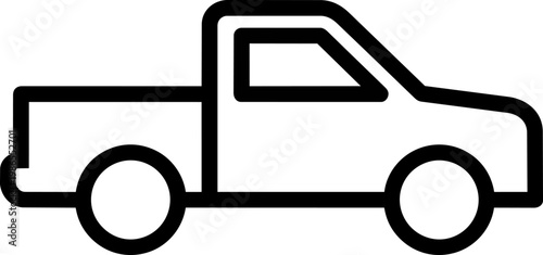 Pickup Truck Silhouette Illustration For Transportation Theme.