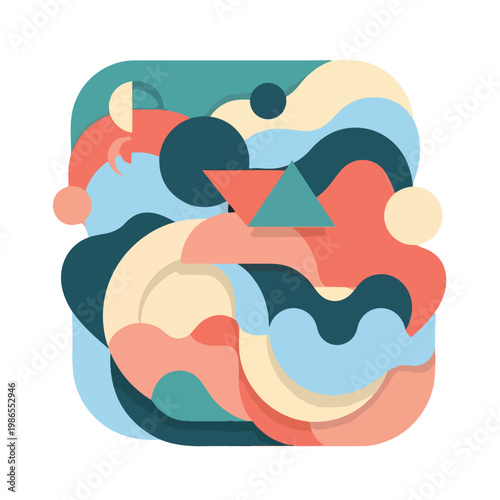 A colorful abstract composition of shapes (1)