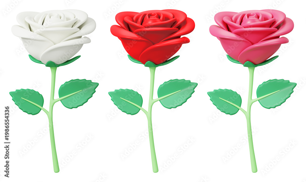 Obraz premium Colorful plastic roses trio