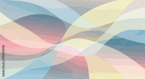 A colorful abstract design with smooth curves and blended hues