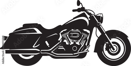 Black motorcycle vector, bike silhouette, motorcycle illustration, chopper design
