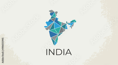 Geometric India Map Design Artwork.