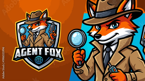 Agent Fox Detective Character Illustration.