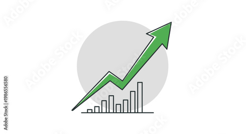 Green Arrow Pointing Upward Graph Chart.