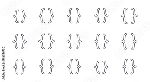 Bracket symbols in a grid pattern.