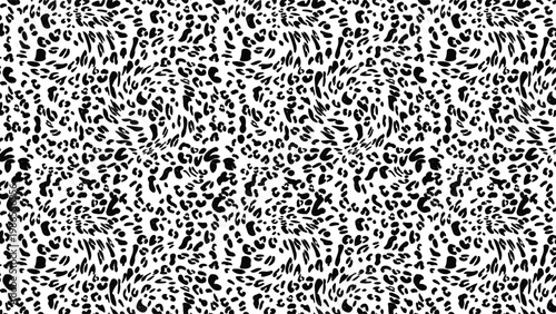 Black and white abstract leopard print pattern