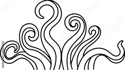 Abstract tentacle design in flowing lines.