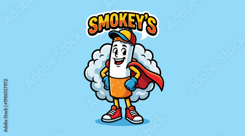 Smokeys Mascot Cartoon Character With Cape.